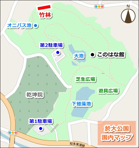 於大公園(東浦町)竹林マップ