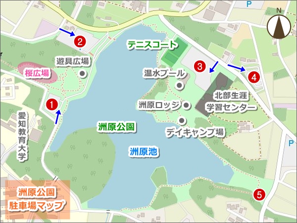 洲原公園(愛知県刈谷市)駐車場マップ01