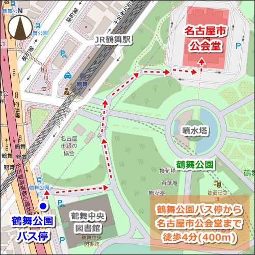 名古屋駅から名古屋市公会堂への行き方マップ(市バス)01