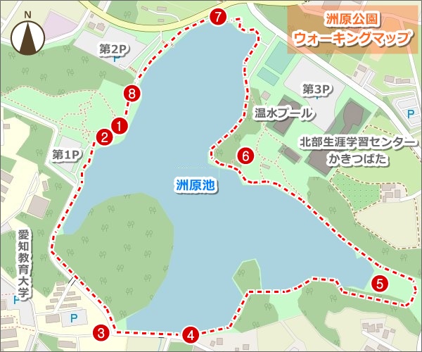 洲原公園(愛知県刈谷市)ウォーキングコース(地図)02