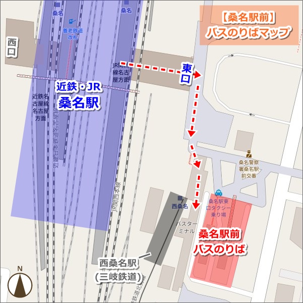 【桑名駅前】バスのりばマップ01