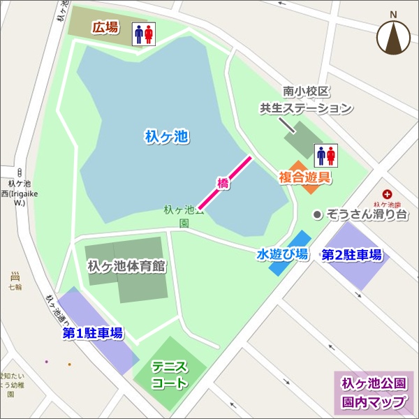 杁ヶ池公園(愛知県長久手市)園内マップ(地図)01