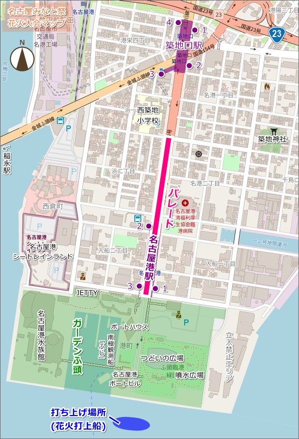 海の日名古屋みなと祭花火大会マップ03