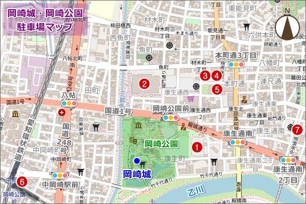 岡崎城・岡崎公園駐車場マップ01