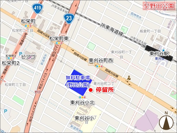 刈谷わんさか祭り花火大会 野田公園シャトルバス停留所(地図)01